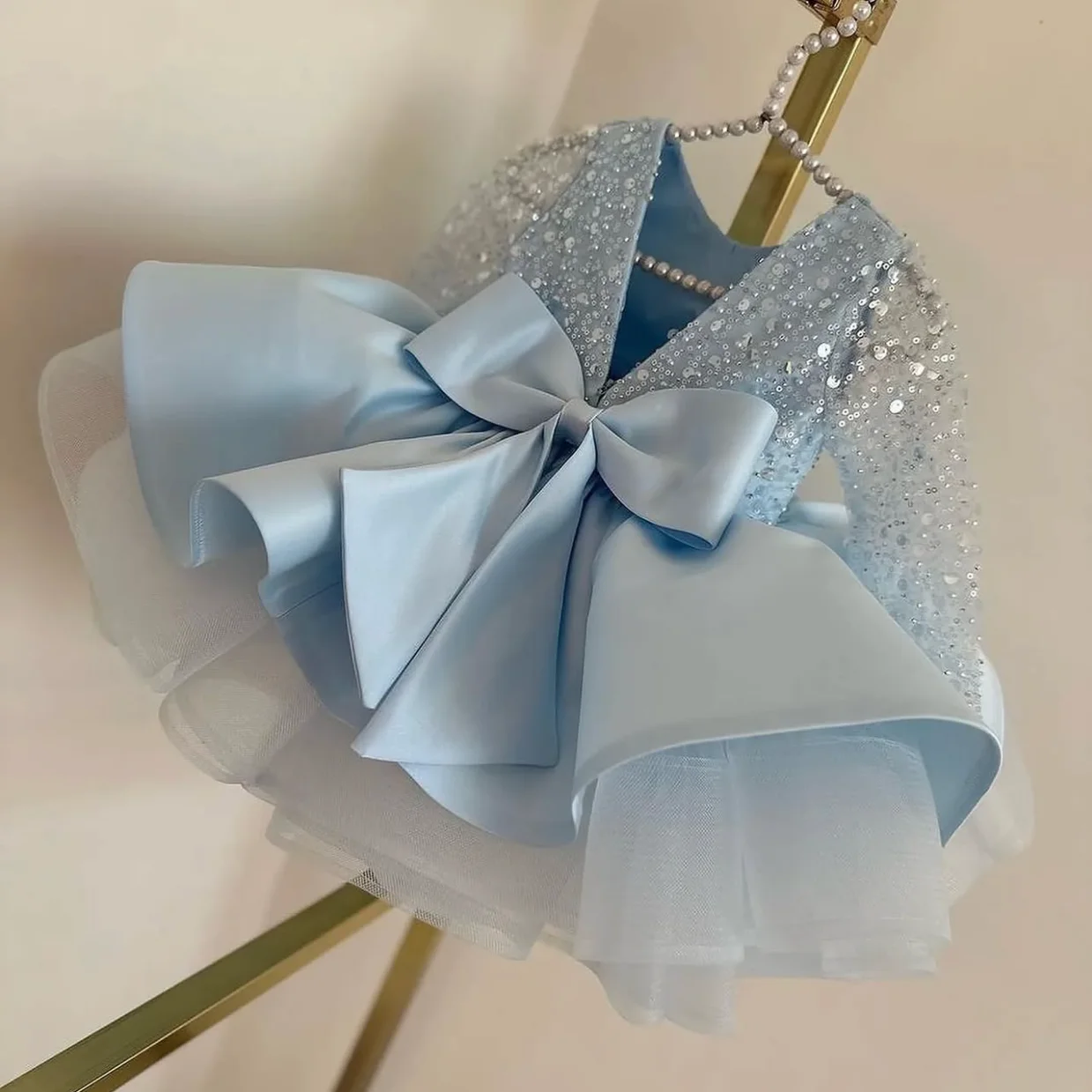 New Sequin Mesh Birthday Party Dress V-Neck Tulle Fluffy Cake Dress for Special Occasions Girls Dress Ballet Girls Costume