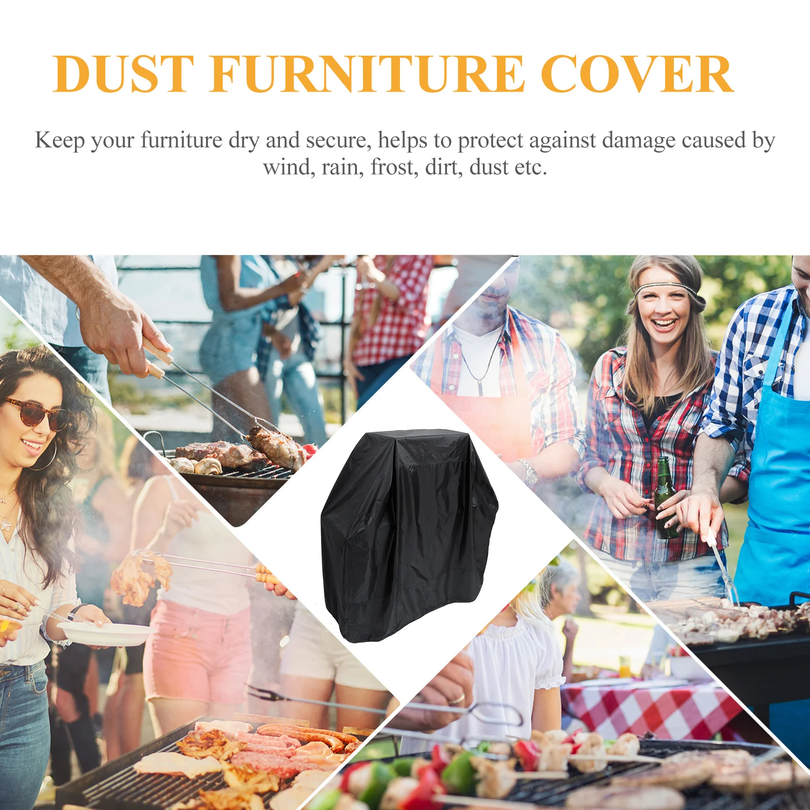 

Premium Polyester BBQ Grill Cover Waterproof Heavy Duty Outdoor Protection Against Rain Snow Dust UV Fits Oven Easy