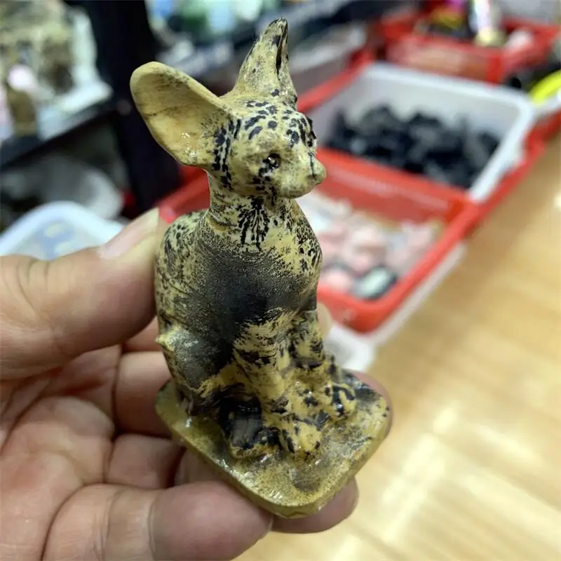 الصورة الطبيعية الحجر المصري ماو القط نحت الحيوان أزياء ديكور المنزل عيد ميلاد عطلة الحاضر 1PCS #5