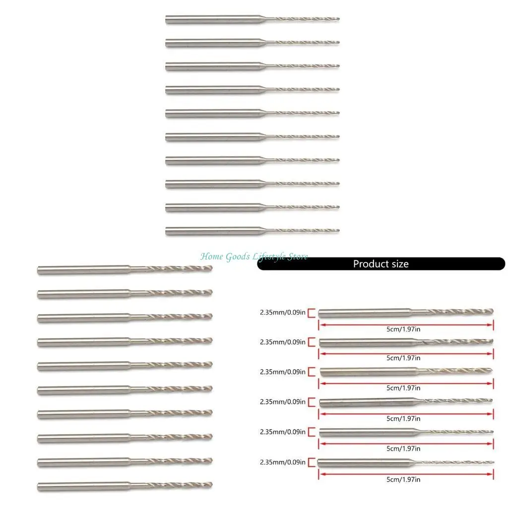 

E74E 10Pcs Reliable Mini Twist Drill Bits Set for Fine Detail Work in Art and Design