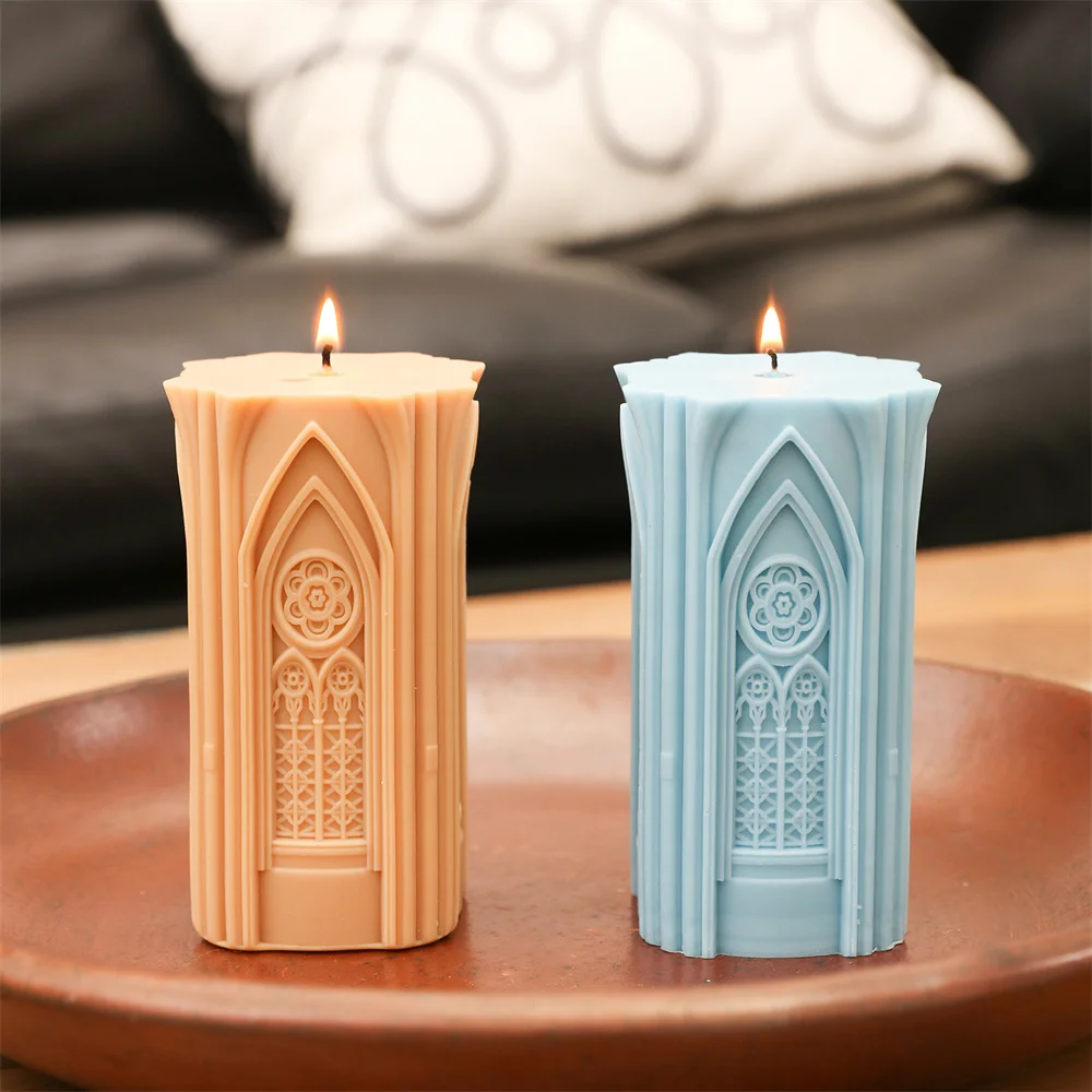 

Boowan Nicole Pillar Candle Silicone Mold DIY Notre Dame de Paris Candle Mold Home Decoration