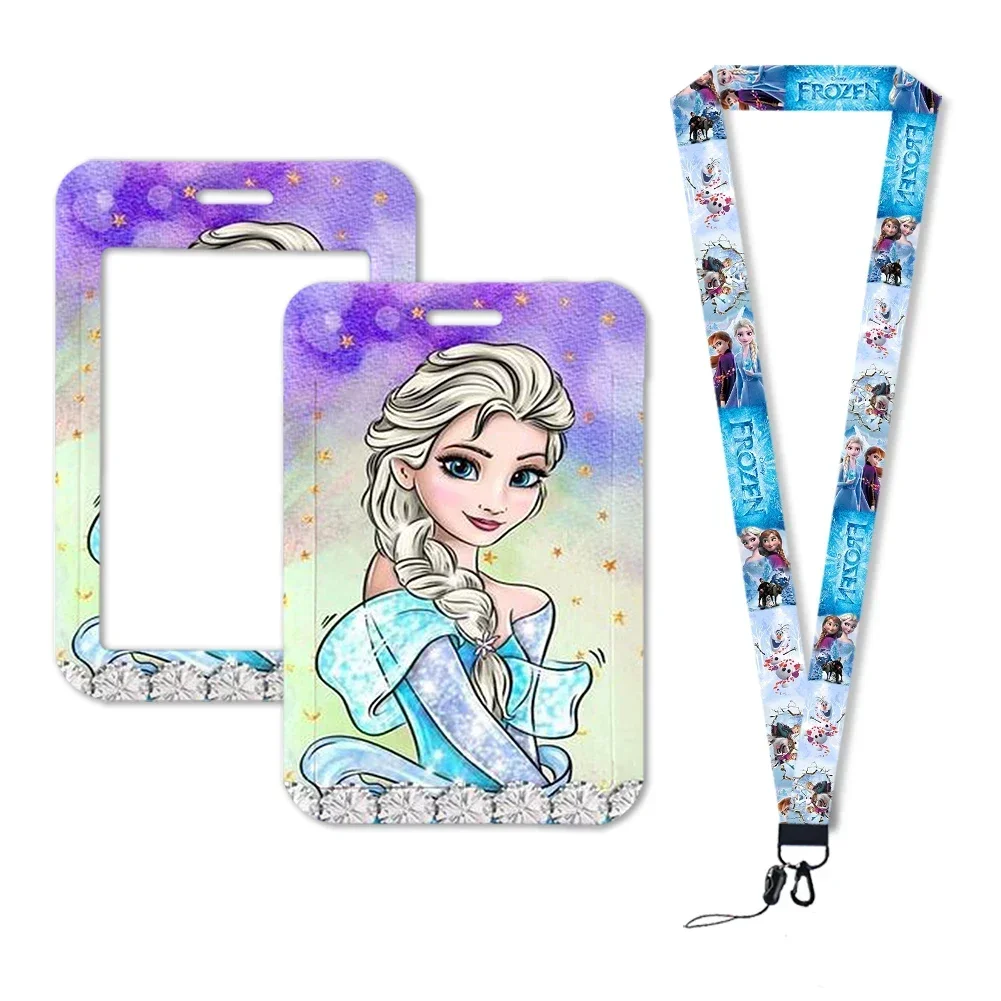 Frozen 2 Elsa Princess Anna Olaf Lanyards For Id Credit Card Cover Pass Mobile Phone Charm Neck Straps Badge Holder Gifts