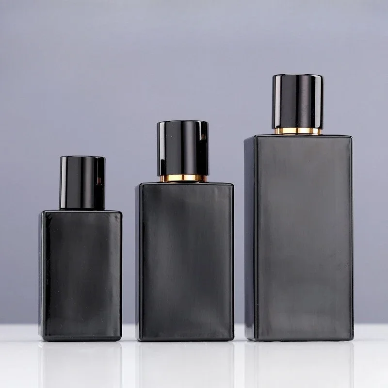 

1pcs 30/ 50/100ml Matte Black Glass Perfume Bottle Empty Spray Bottle Crimp Nick Bottle Bayonet Bottles Atomizer Need A Tool