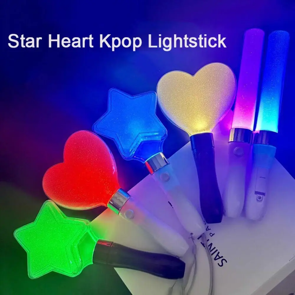 Star Heart LED Glow Stick Reusable Luminous Bar Concert Light Stick Finger Lightstick Mini Glow Stick Wedding Decor