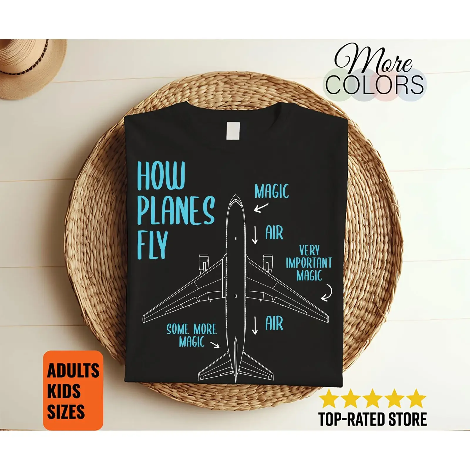 How Planes Fly Funny Aerospace Engineer Pilot Airplane T Shirt Aviation  vintage Washed Stretched Casual Slightly Comfortable