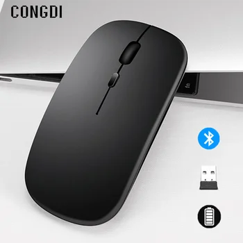 블루투스 호환 5.0 무선 게이밍 마우스, 인체 공학적 배터리 마우스, 컴퓨터 PC 노트북 맥북 아이패드용, 2.4G 