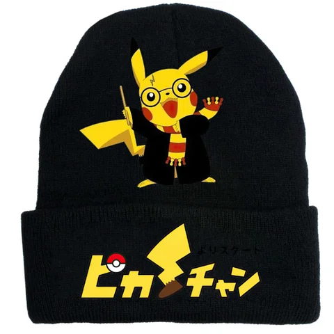 Pokemon Pikachu Stickade Mössor Barn Mössor Tecknad Anime Grafiskt Tryck Kepsar Värmebevarande Bekväma Födelsedagsfestpresenter 6 best sales motorhuv pikachu - №5