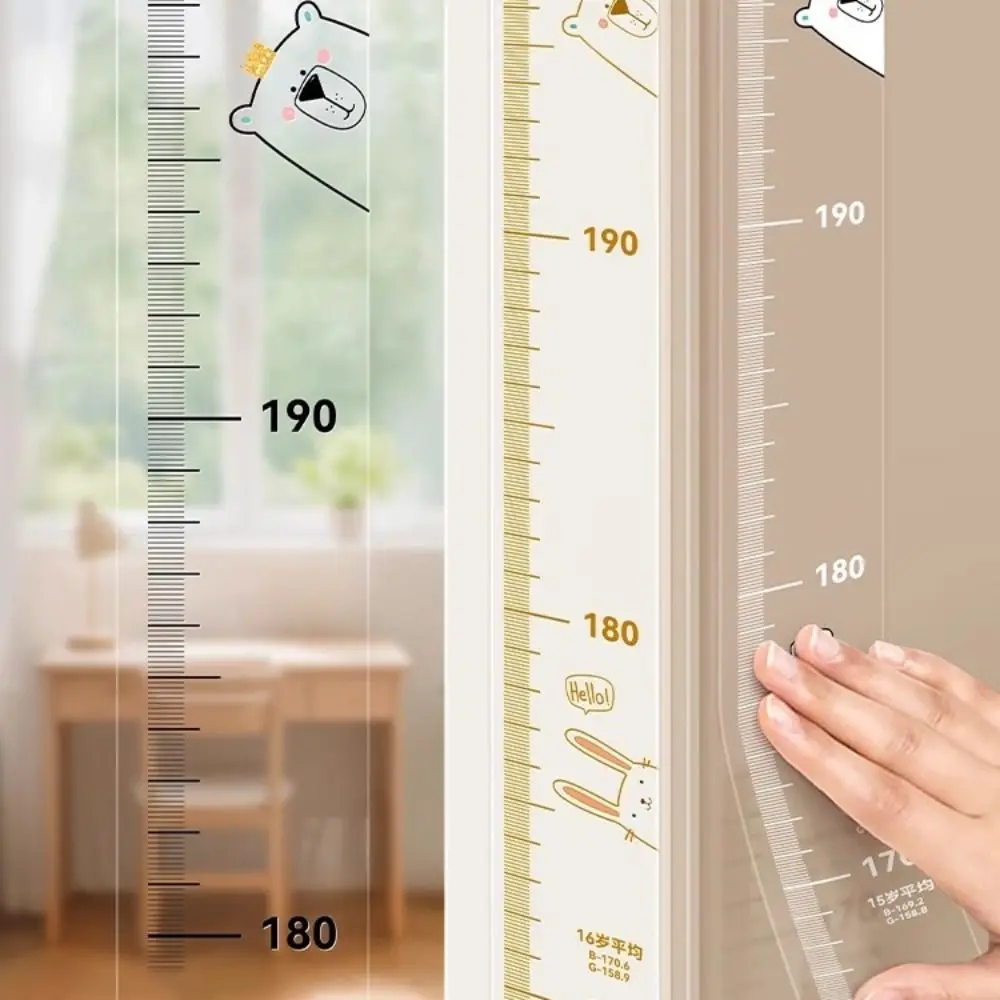 2M Height Height Measurement Sticker Self-adhesive Removable Child Growth Chart Transparent Waterproof Growth Chart Sticker