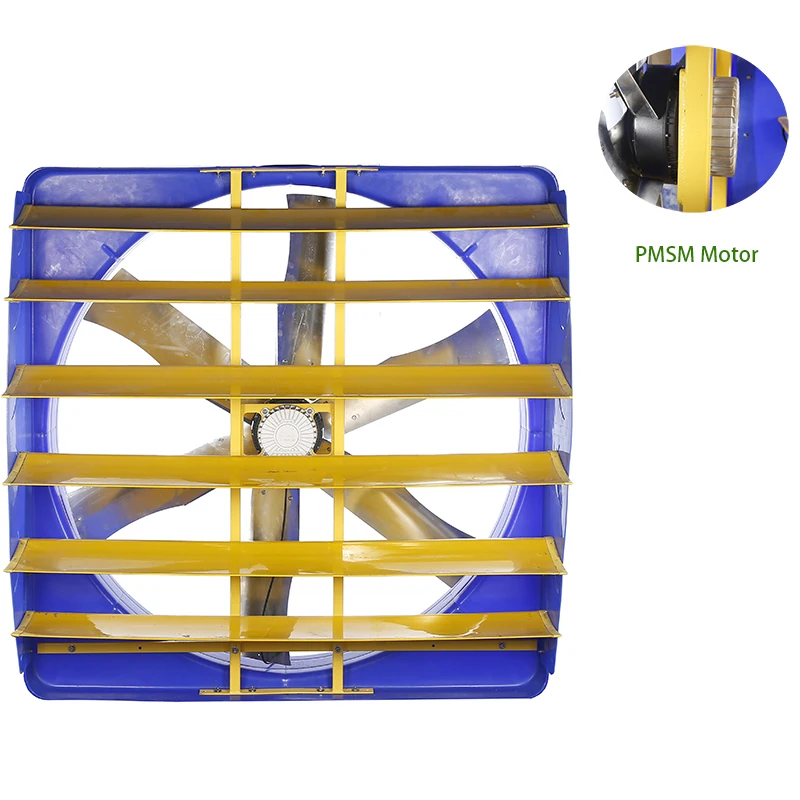 مروحة تهوية مزرعة الدواجن 72 بوصة مروحة توزيع محرك كهربائي ارتفاع تدفق الهواء APP التحكم