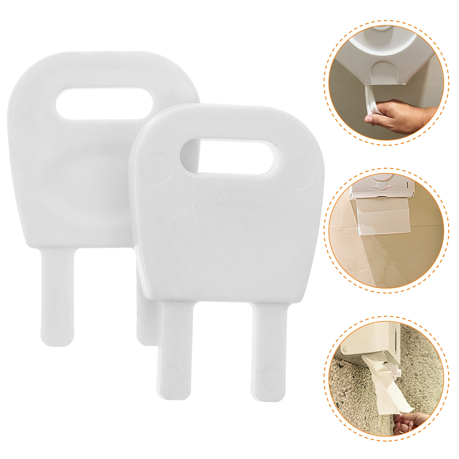 

2Pcs Toilet Paper Dispenser Key Replacement Durable Plastic Elegant Bathroom Accessory Toilet Paper Dispenser Key Replacement