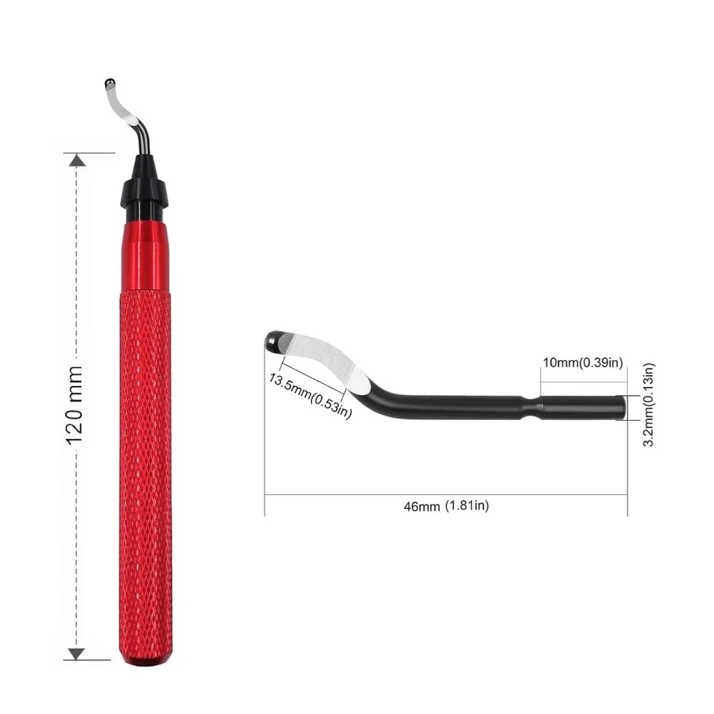 Metalworking Tool Red Deburring Tool 360 Rotating Tip Non-slip Knurled Grip Tempered HSS Cutter For DIY Projects