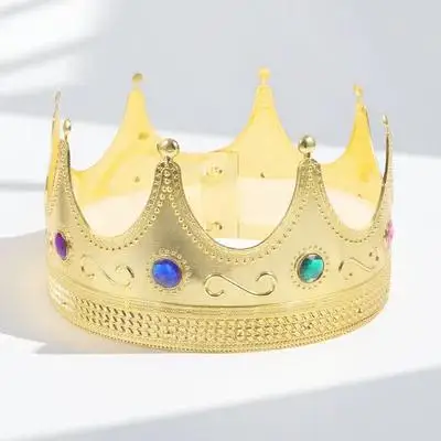 

King Crown Golden Lightweight Party Accessory Durable Cosplay Costume Decoration Photo Prop Birthday Event