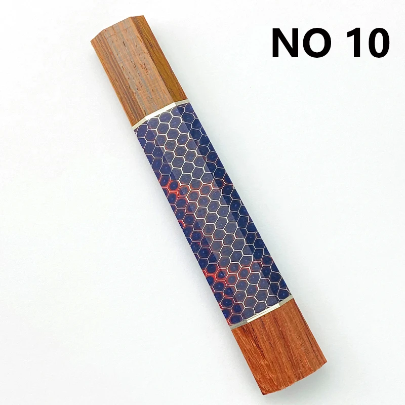 Imagem -04 - Mahogany-octogonal Alças de Faca de Cozinha de Madeira Resina Pele de Serpente Honeycomb Padrão Estilo Japonês Tamanhos Pequenos 11 Tipos Diy
