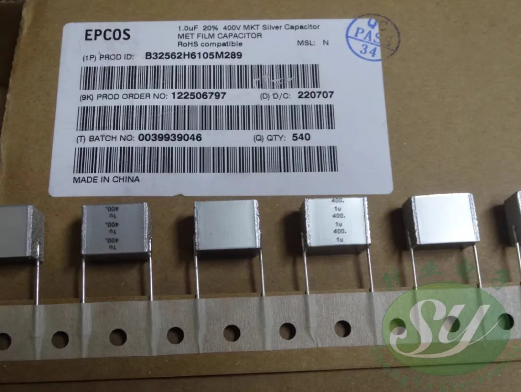 

5PCS EPCOS 1.0uf/400v 1u0 1uf 105 New 15MM laminated cake capacitor B32562H6105M