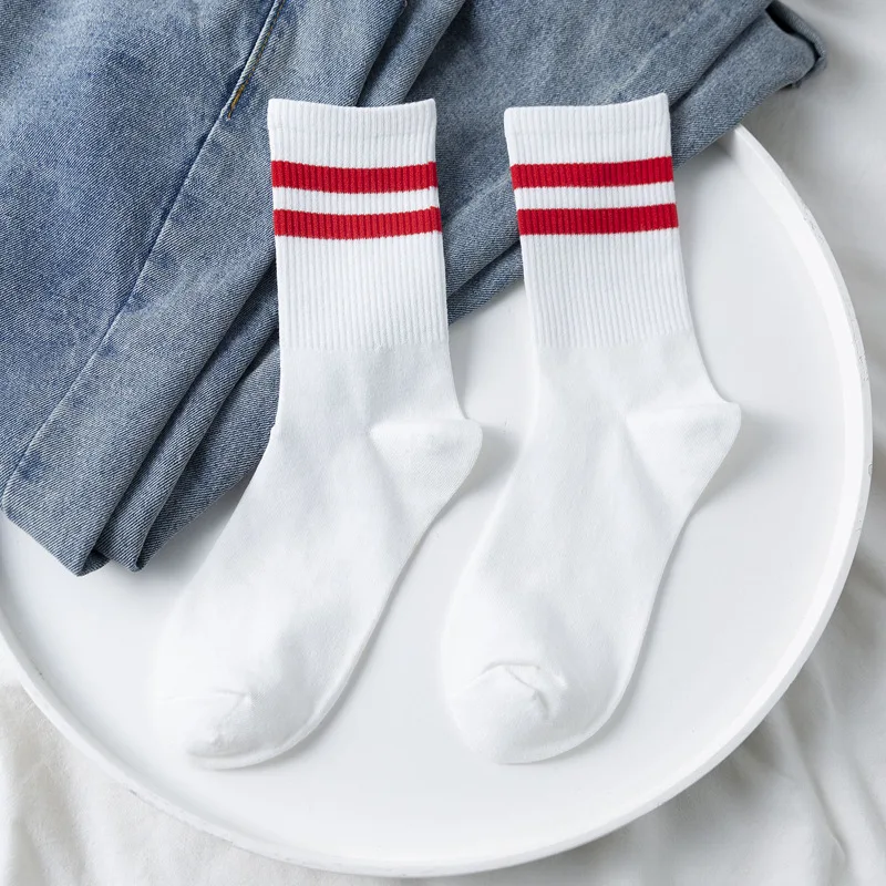 Белые носки в полоску Harajuku Kawaii, забавные милые носки в стиле хип-хоп, скейтборд Mujer, женская уличная одежда, Calcetines, черные Skarpetki Meia