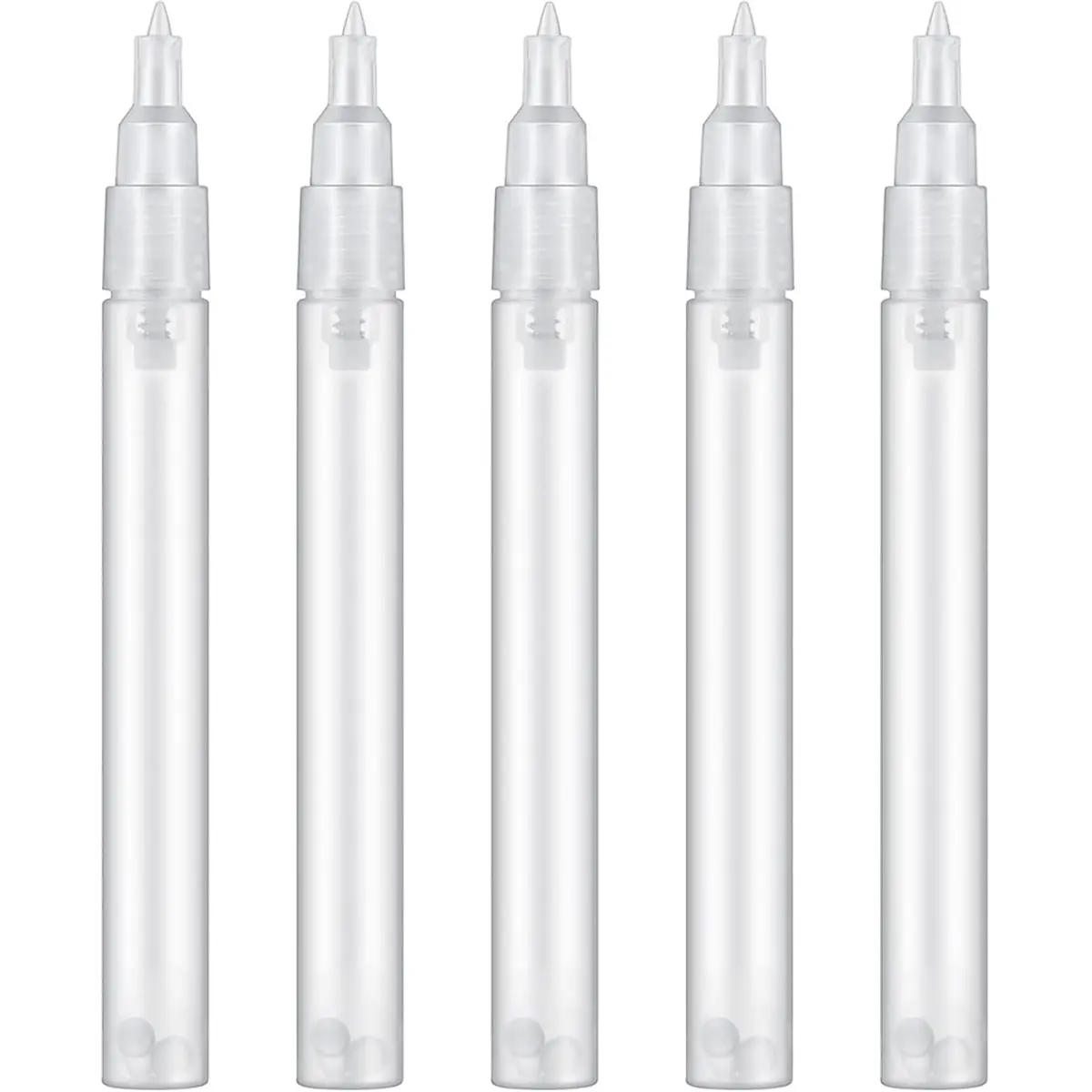 KSOL 5Pcs Refillable Paint Markers 0.5mm Extra Fine Tips, Touch-Up Paint Pens, Empty Paints Markers for Touch Up,DIY Graffiti