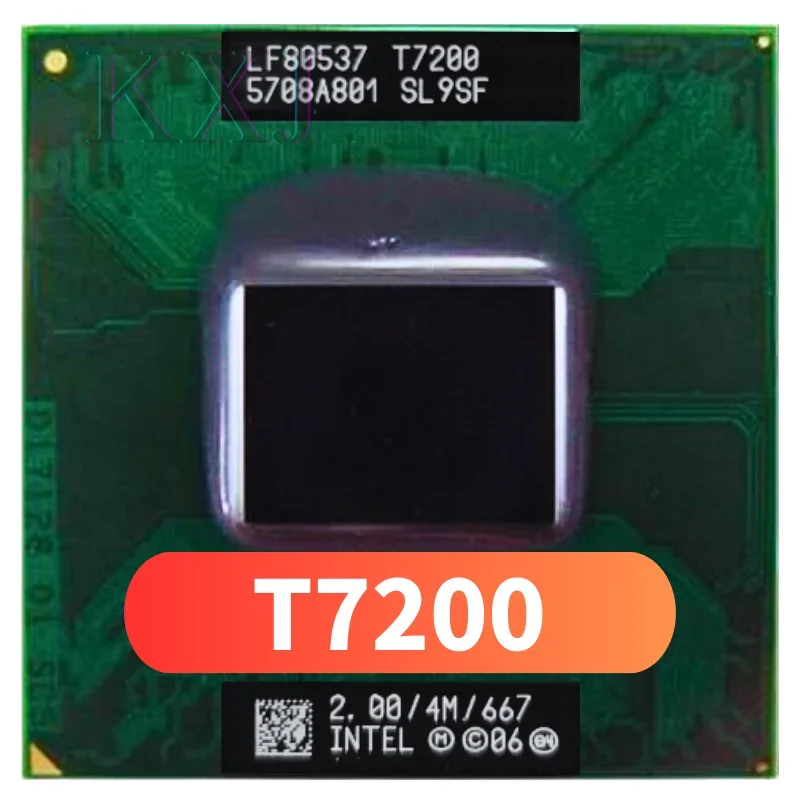 Processador portátil núcleo 2 duo t7200, soquete cpu 479, cache de 4m, 2 ghz, 667 mhz, dual core, pga478