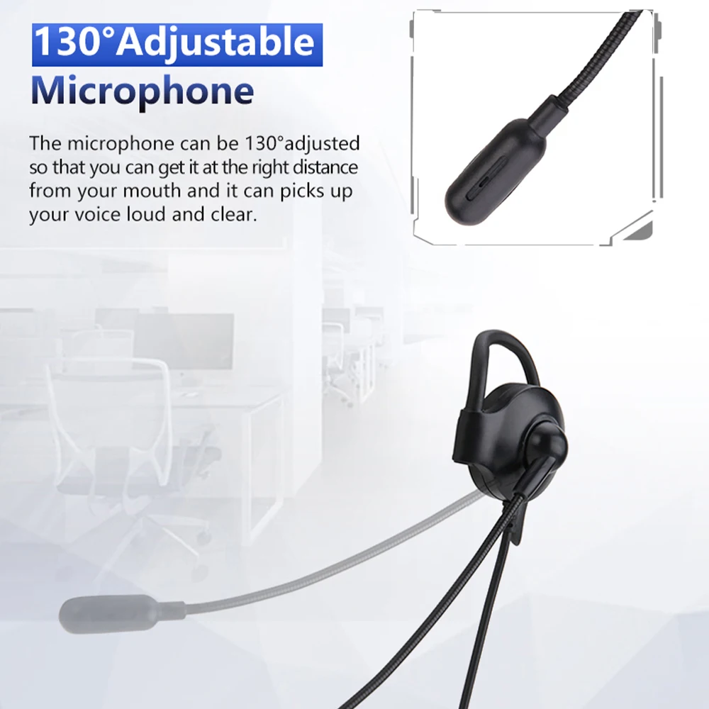 Universal Call Center Headphone 3.5mm USB Wired Business Headset With Mic Volume Control Mute Cancelling Telephone Operator