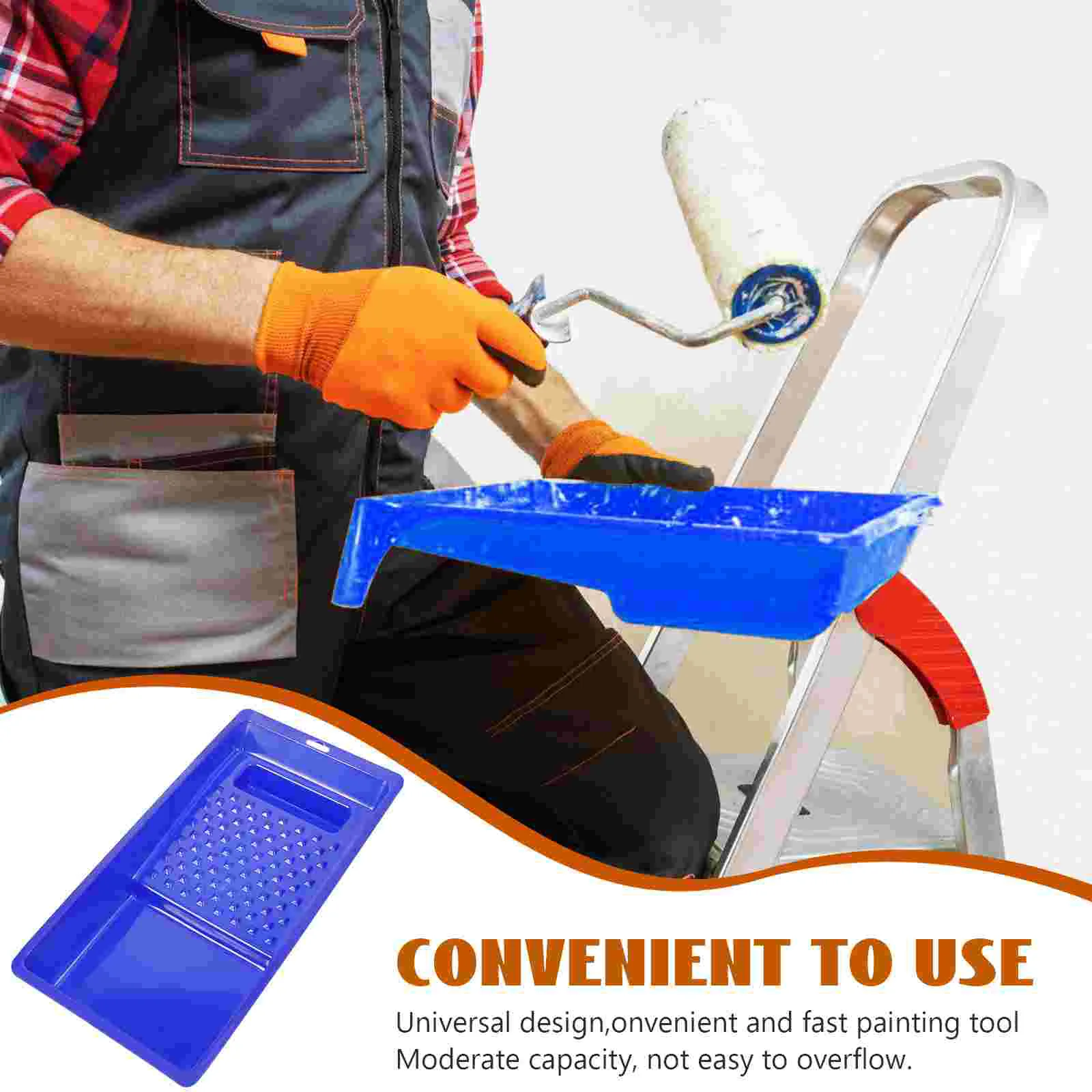 Paint Roller Extension Pole Tray Painting Color Trays Blue Mixing Tools