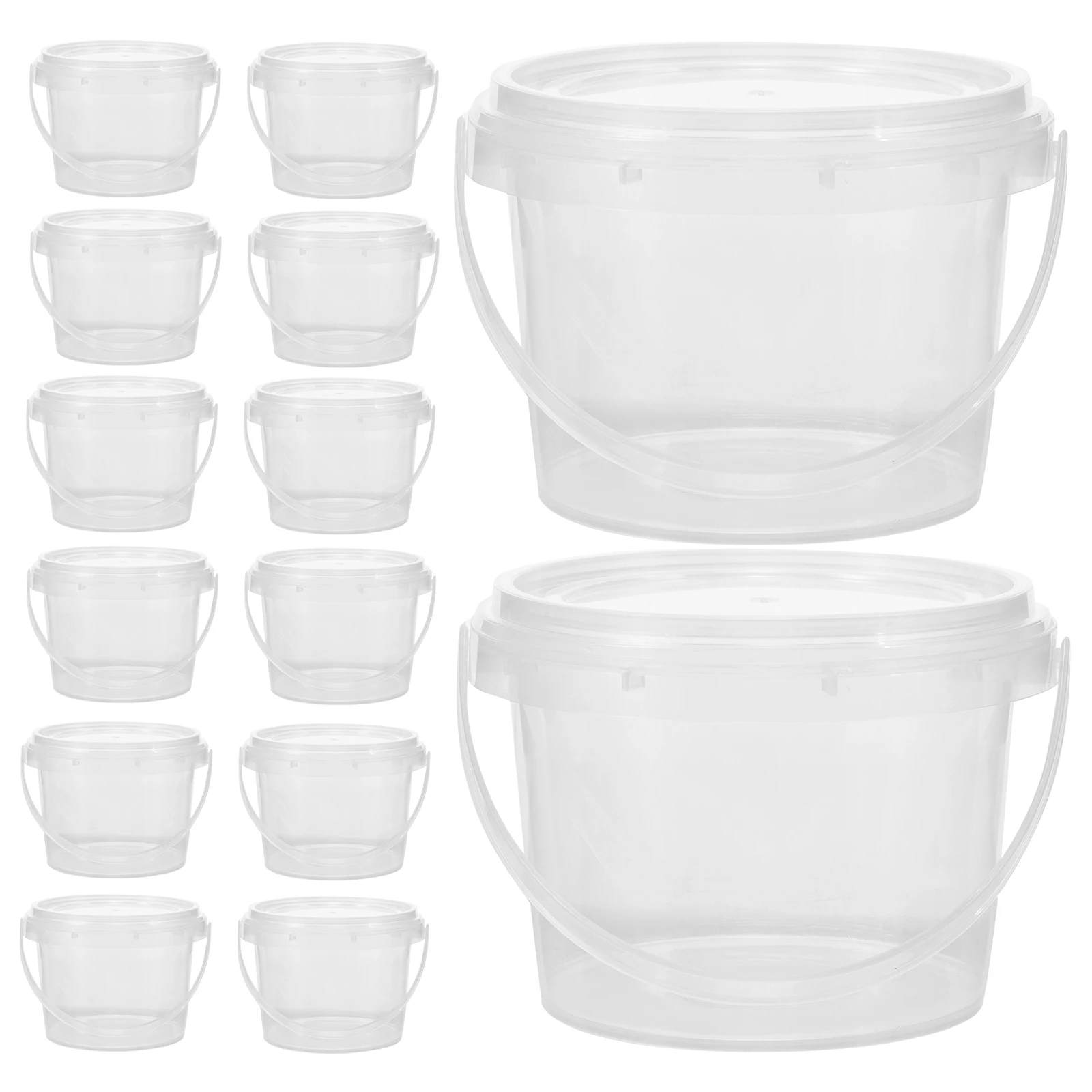 

20 Pcs Soft Sludge Storage Box Plastic Paint Can Bucket with Lid Small Container Cans for Leftover