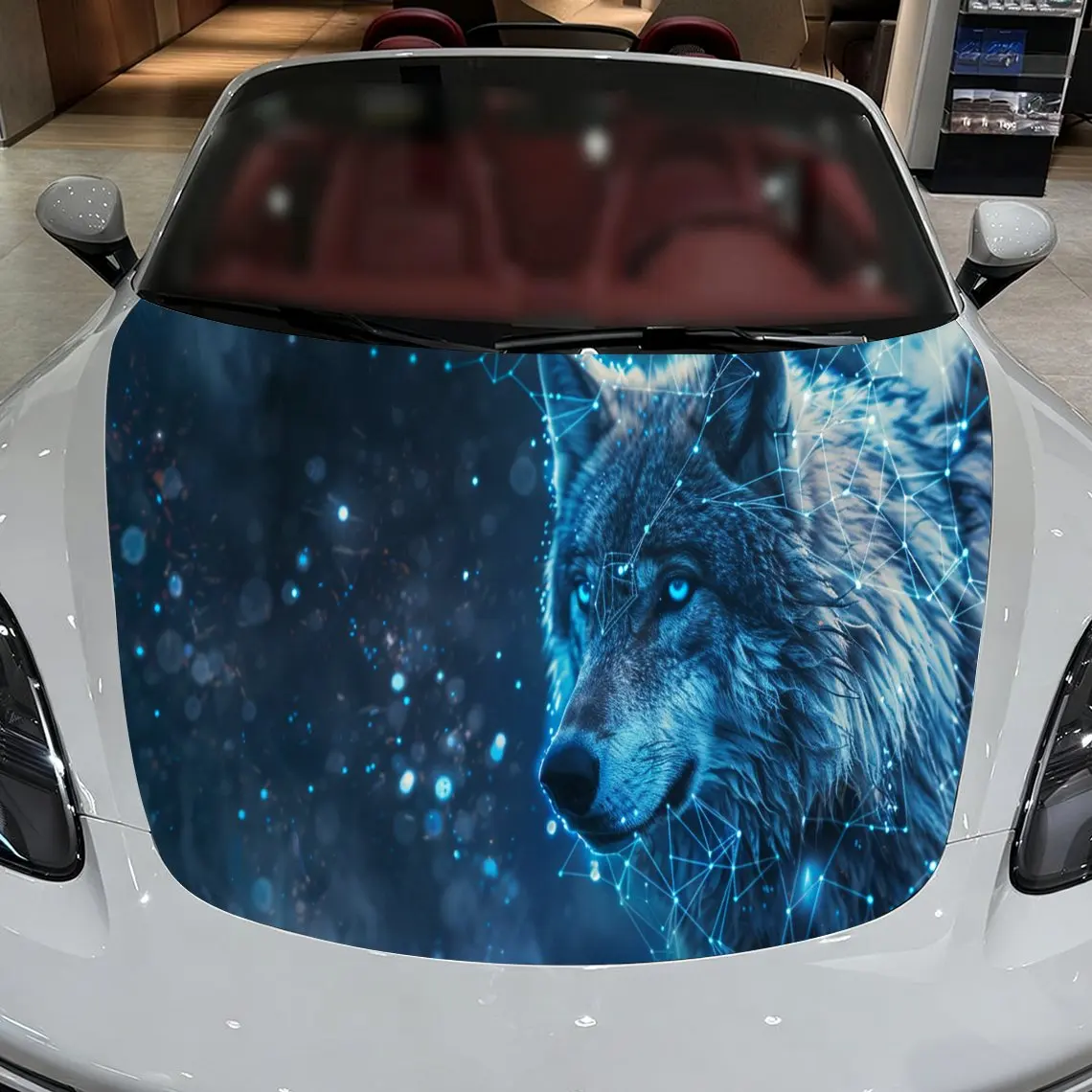 

Mysterious Nebula Wolf Car Hood Stickers - Self-Adhesive, Waterproof and Durable Vinyl Wrap, Decorate And Protect Your Car - The