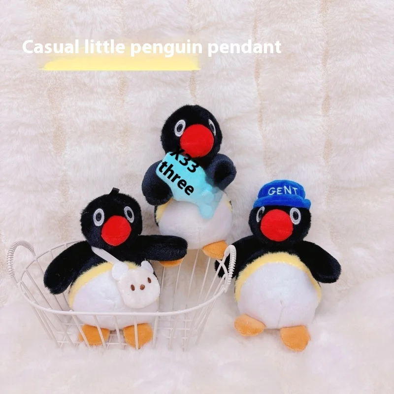 Kawaii creativo pequeño pingüino colgante de peluche de dibujos animados lindo pingüino de peluche muñeca animación periférica amigos niños vacaciones G