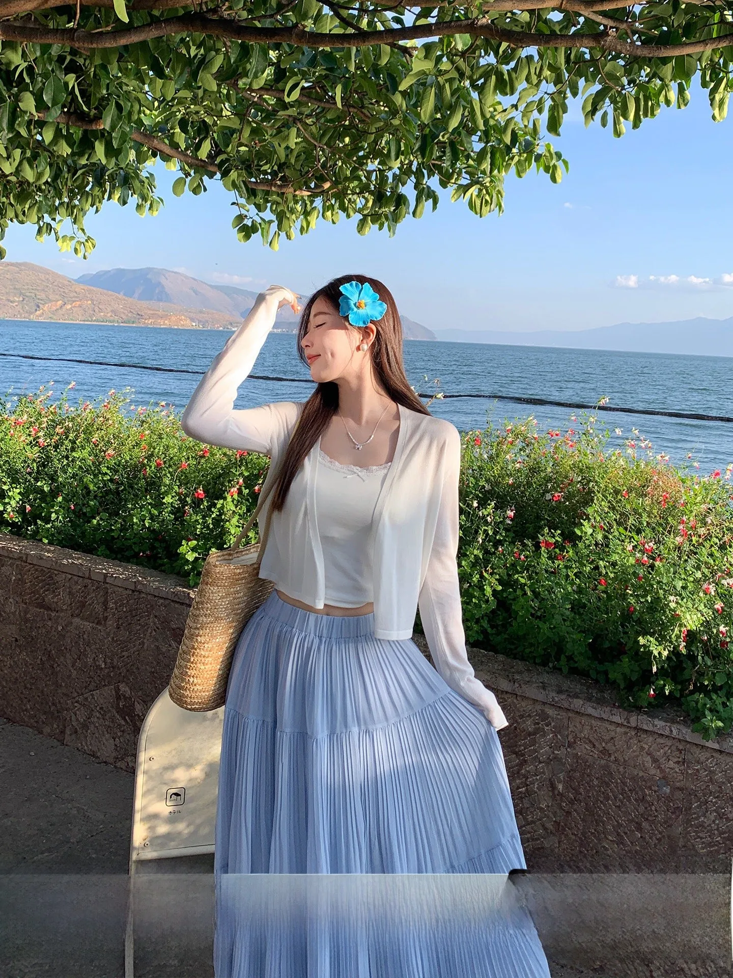 

Тонкий короткий кардиган Su San San с открытыми рукавами и лямками, защита от солнца, топ для кондиционированных помещений, вязаный жилет в корейском стиле для женщин