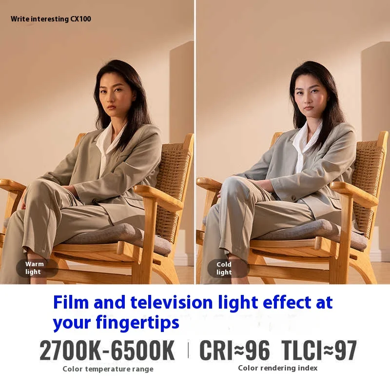 ZHIYUN CINEPEER CX100 100W Pocket LED Photography light Studio Video Fill Light 2700K-6500K for Live Streaming Custom Lamp