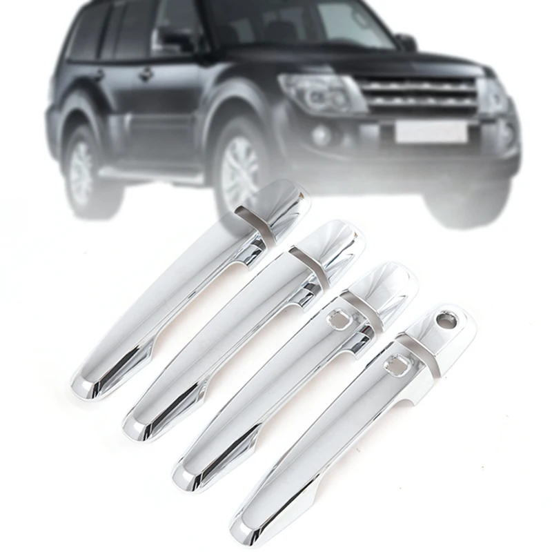 غطاء مقبض الباب الخارجي للسيارة ملحقات الكسوة لنمط ألياف الكربون Mitsubishi Pajero 2020