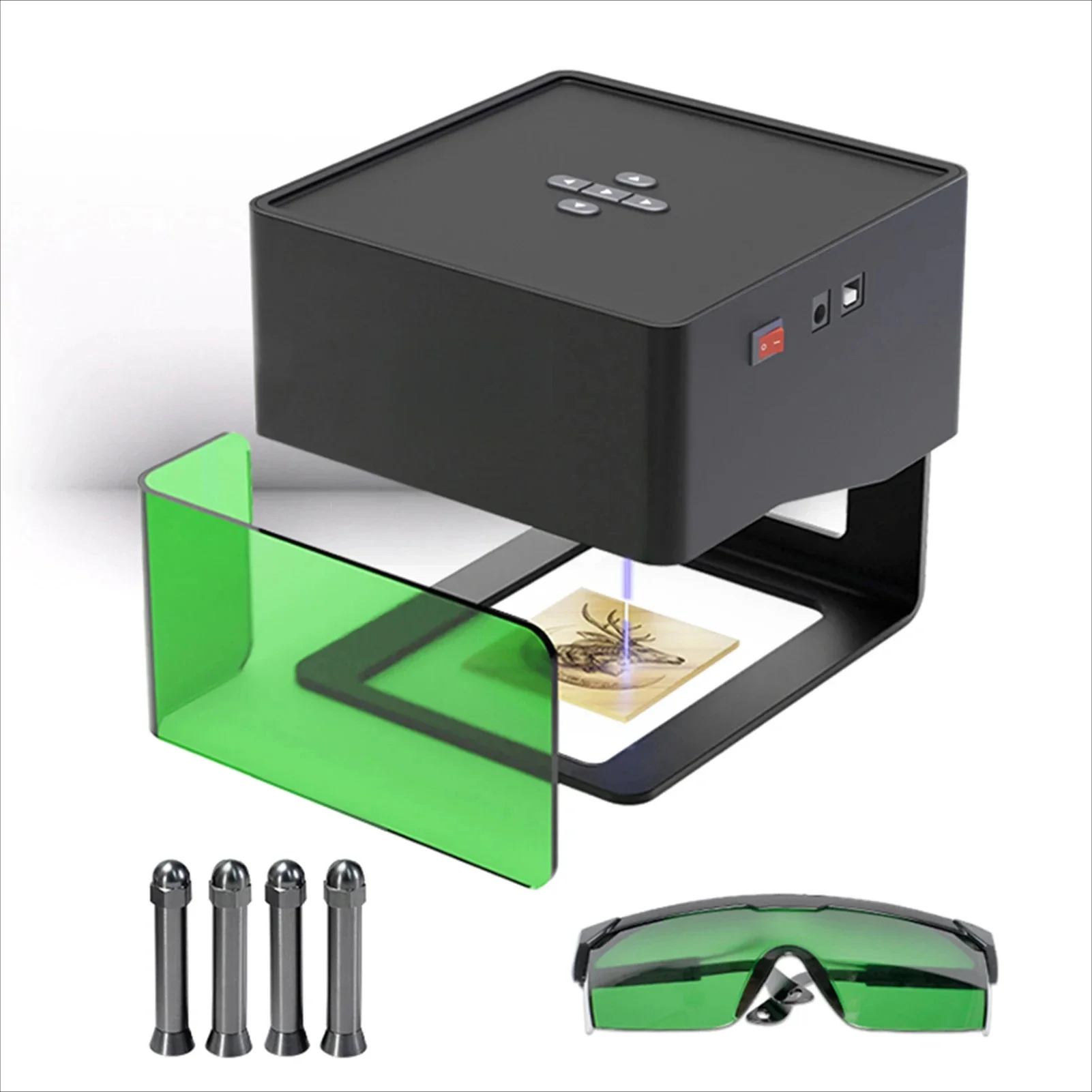 for DJ6 Laser Engraver DIY Marking Portable Engraving Machine for DIY Handcraft Logo Mark Printer 80x80mm Carving Area with 4PC