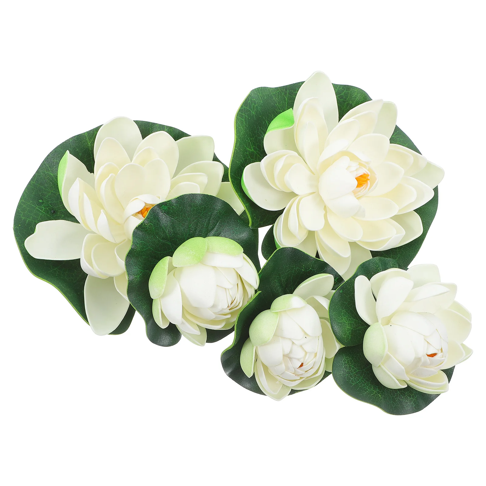 

5Pcs Artificial Floating Water Lilies Realistic Pond Ornaments Aquarium Fish Tank Decorations Floating Flowers