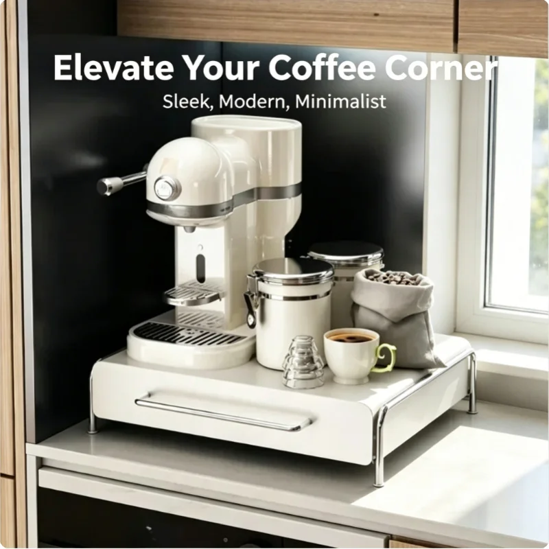 

Compartment Coffee Capsule Pod Storage Rack Multi Function Drawer Shelf Coffee Machine Base for Kitchen Countertop