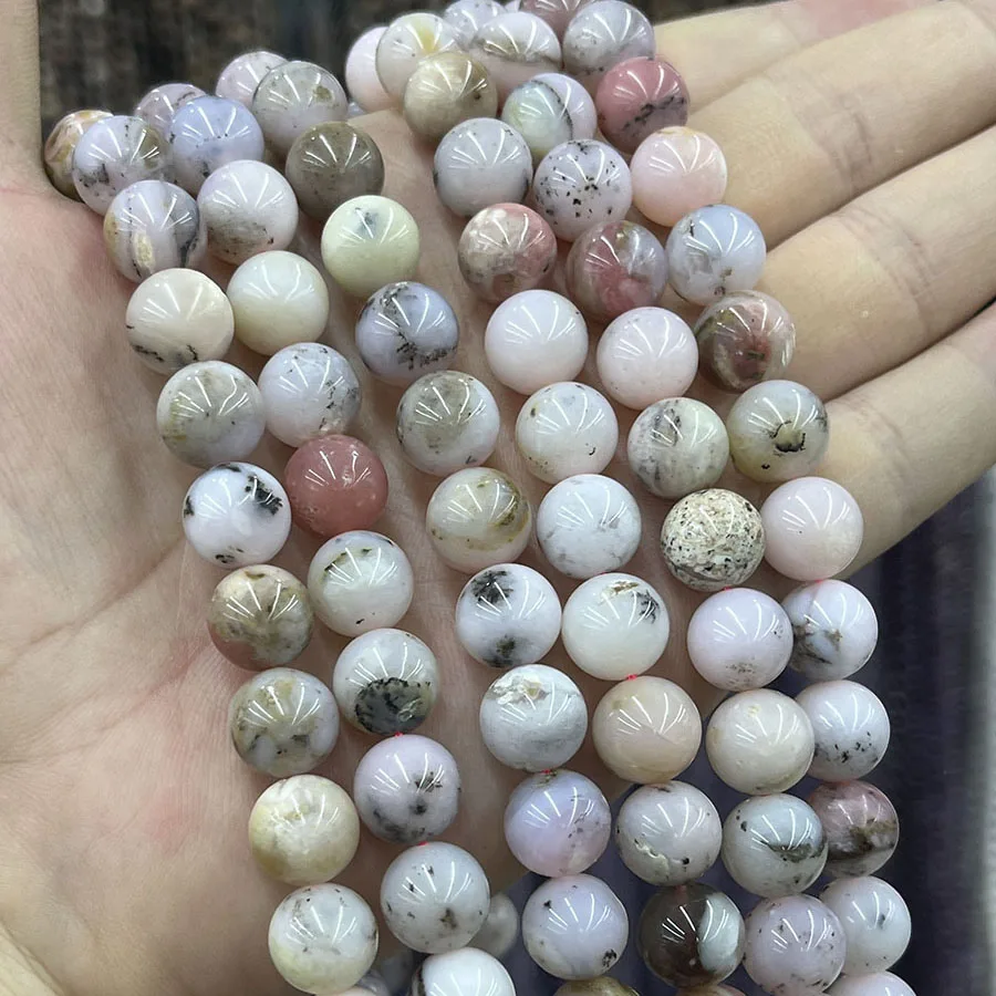 

Natural Crystal Pink Opal Stone Round Stone Loose Beads For DIY Handmade Bracelet Necklace Accessories 15'' 6mm 8mm 10mm