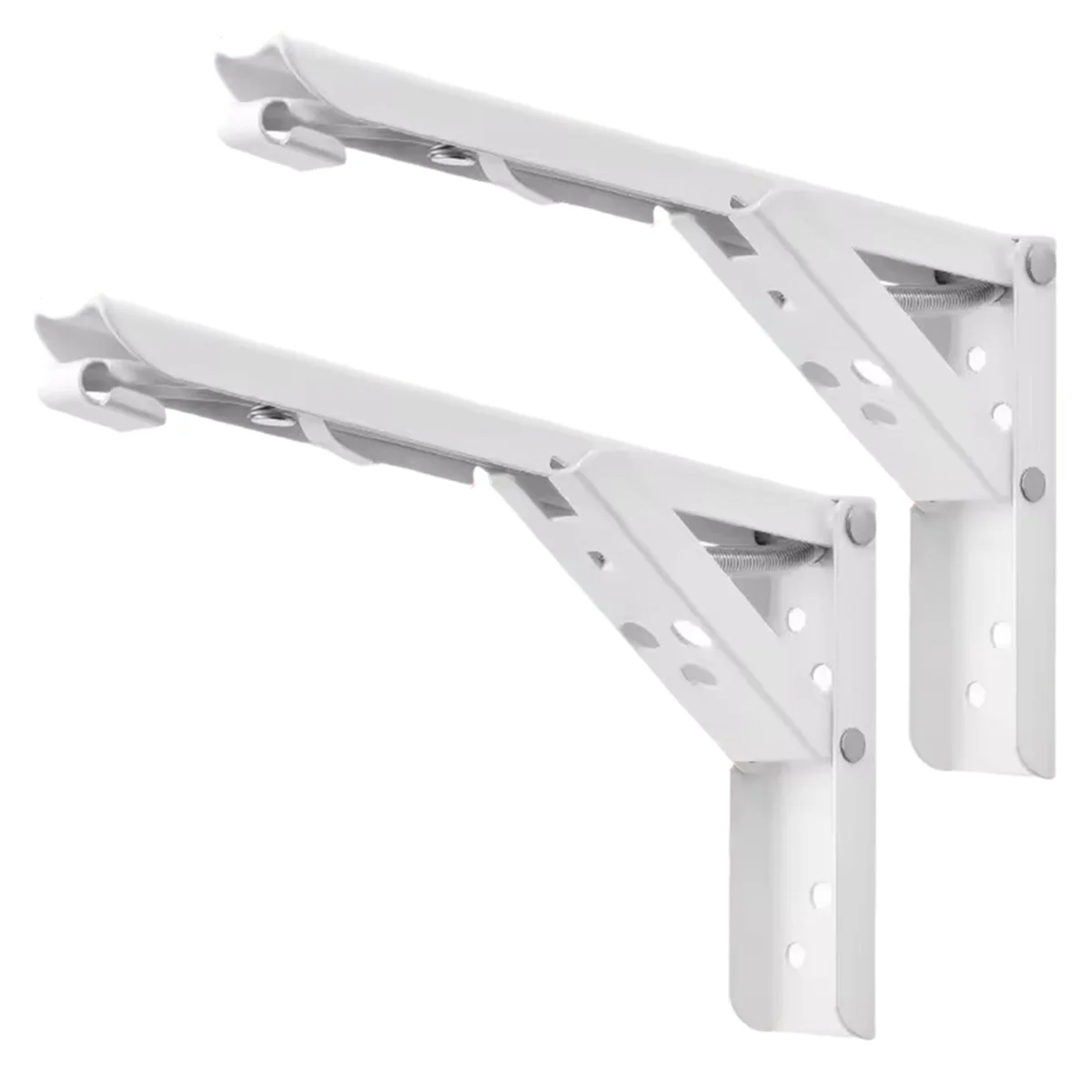 

SSR 8 Inch Heavy Duty Stainless Steel Folding Shelf Brackets, Wall Mounted Bracket for DIY Space - 2pc White