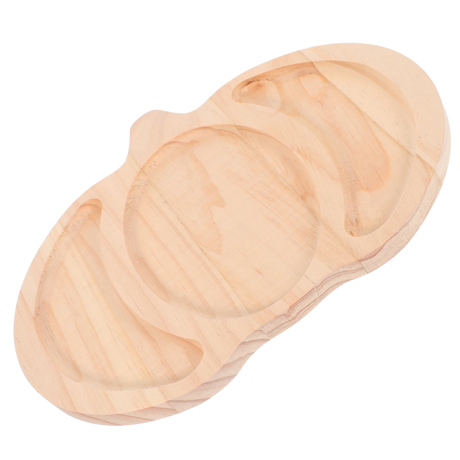 

Wooden Pumpkin Shaped Tray Halloween Party Tableware Divided Food Serving Cheese Platter Snack Holder Sturdy Material Easy Clean