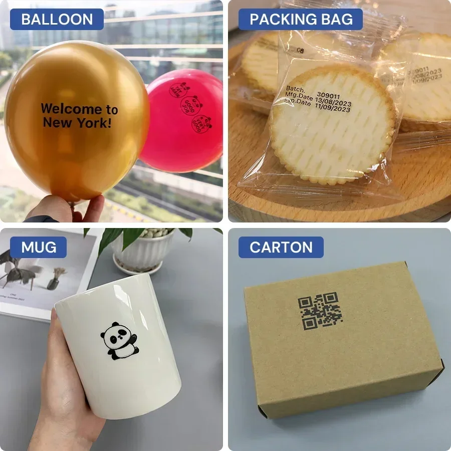 Imagem -06 - Evebot Printind Impressora Jato de Tinta Industrial Portátil Ultra Portátil à Base de Solventes Tinta de Secagem Rápida para Impressão de Logotipos Etiquetagem