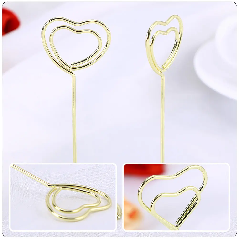 20Pcs Delicate Reusable Message Clips Stylish Tabletop Picture Holder for Office Home Hotel Restaurant Decoration Memo Card