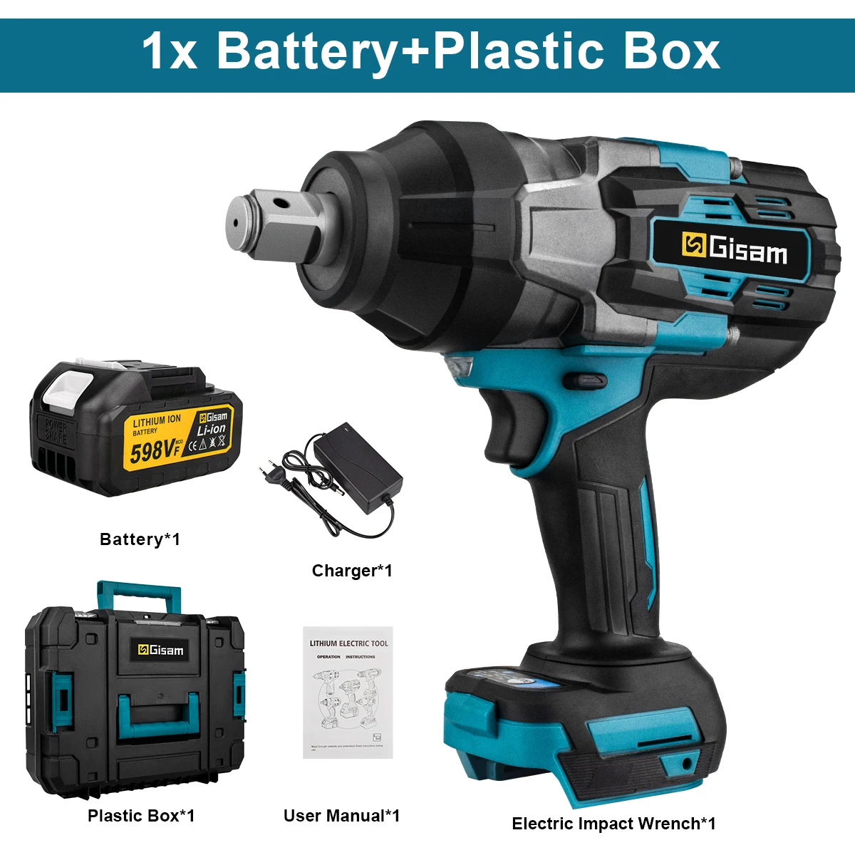 GΣ 3100N.M Borstelloze elektrische slagmoersleutel met hoog koppel 3/4 inch Draadloze elektrische sleutel Gereedschap voor Makita 18V batterijpin