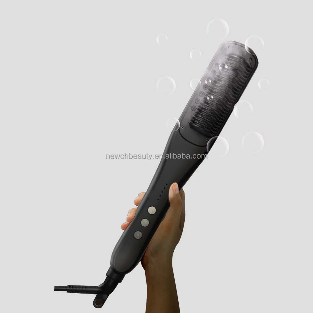 رائجة البيع PTC التدفئة الذكية البخار فرشاة فرد الشعر تنعيم الحديد المسطح مجعد الشعر استقامة مشط فرش الشعر الكهربائية