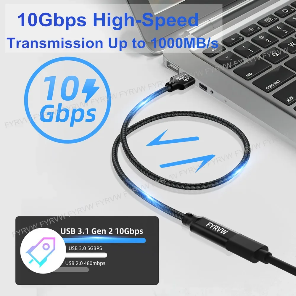 USB3.2 10Gbps Bi-Direction USB A to USB C Android Auto Extend Cable Adapter Data External SSD Fast Charge for Samsung Pixel