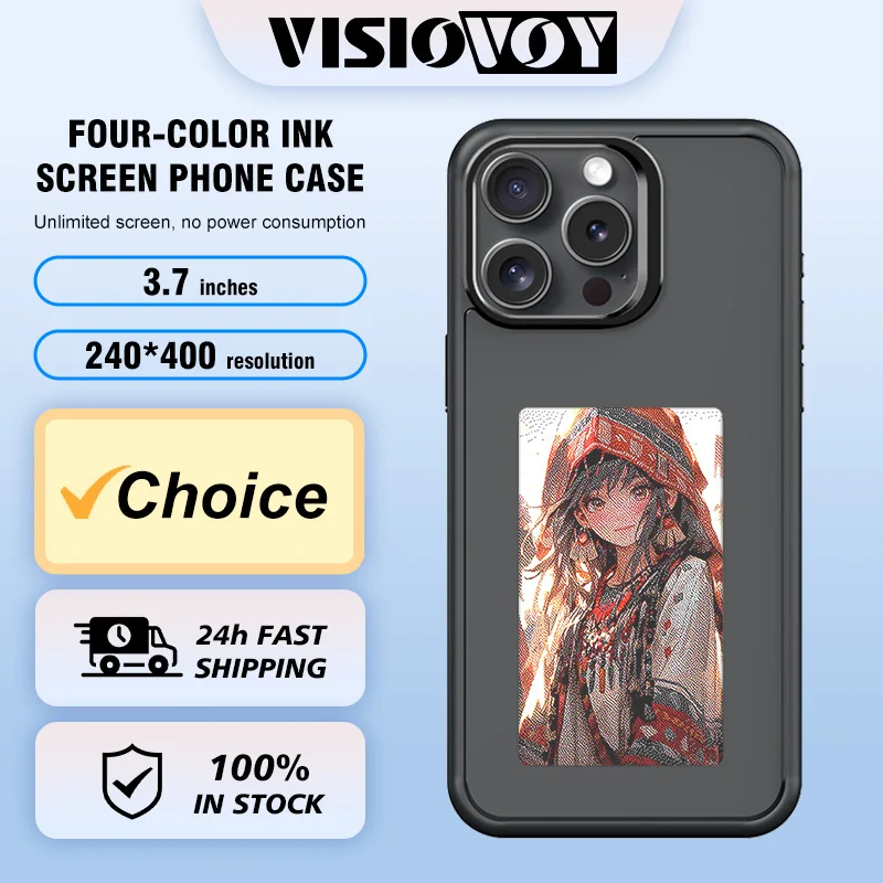 Cute Girl Smart Phone Case For iphone 15 14 13 Pro Max DIY Phone Cover NFC Function High-tech Anime Cartoon Funda 4 Color Screen