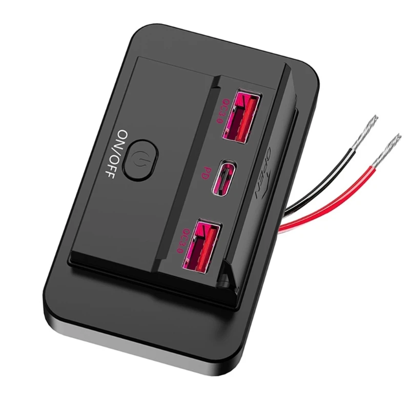 Car 12-24V USB Double QC3.0 & PD Port, Water Resistant Portable for Long Journey