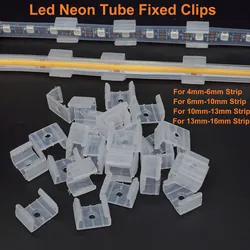 6MM 8MM 10MM 12MM Led Connector Fix Clips Plastic Accessories Mounting Fixing on Wall For RGB 5050 Neon Strips Light 5pcs-100pcs