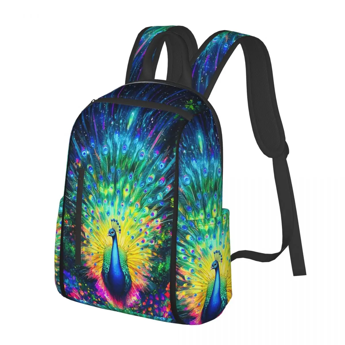 Peacock Feathers (11) Student Backpack School Bag Hiking Travel Daypack for Men Women Bookbag Shoulder Bags