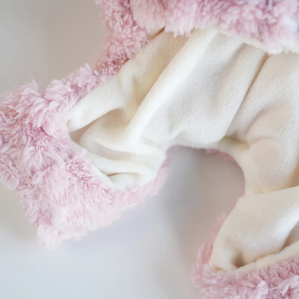 معطف جديد للخريف والشتاء للكلاب الأليفة - سترة قطنية سميكة مبطنة بالصوف مع عقدة فيونكة، تصميم بغطاء للرأس بأربعة أرجل لسيارة تيدي/بيشون #4