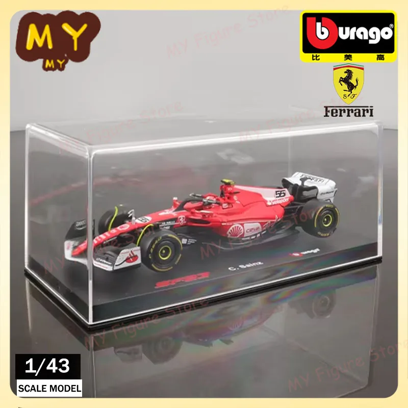 Bburago 1:43 Ferrari SF-23 Las Vegas Monza Livery 16# Formula One With Hardcover F1 Alloy Car Collection Kid Toy Gift