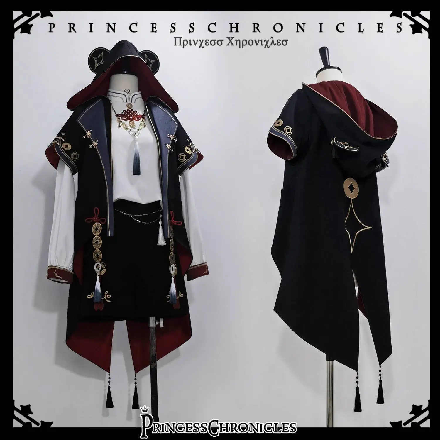 New Bring In Wealth And Treasure Chinese Style Han Elements Tops Short Coat Shirt Necklace Fiesta Carnival Halloween Cos Cosplay