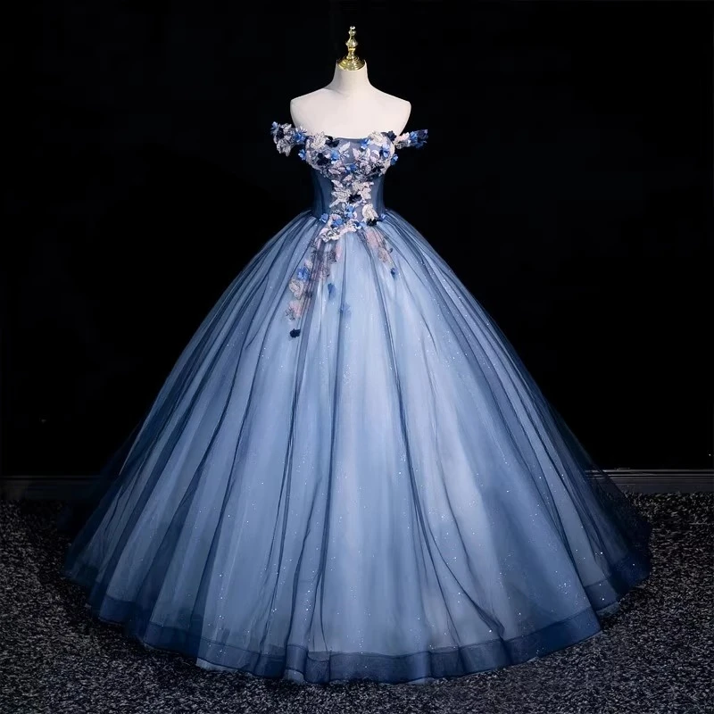 Ashely Alsa New Luxury Sweet 16 Dresses Vestido De 15 Anos Off Shoulder Floral Ball Gown Birthday Party Prom Dress Quinceanera