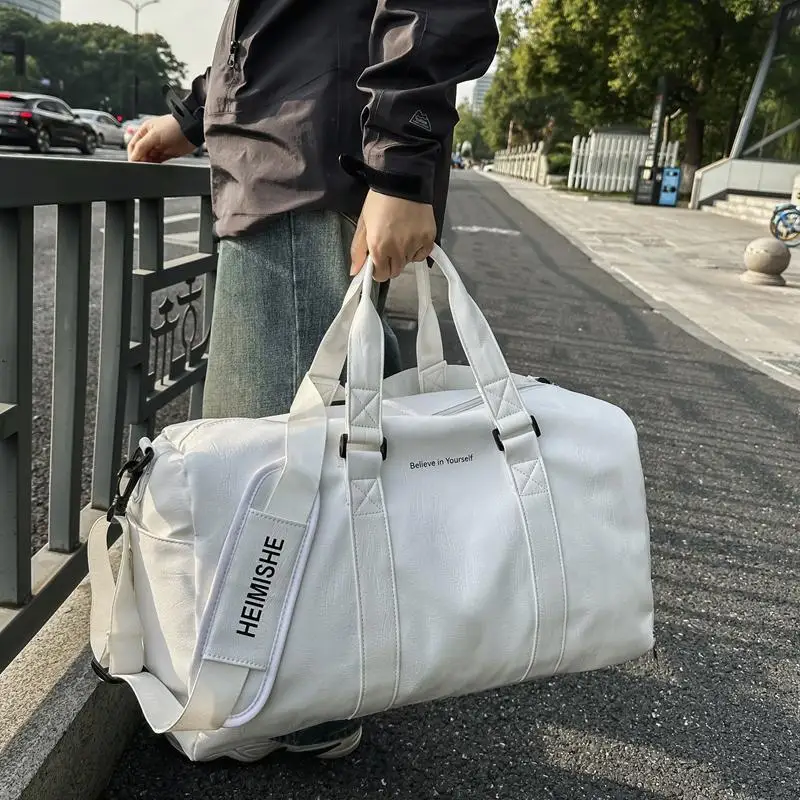 

Large Capaci Fitn Travel Bag ex Crossbody Handbag Trendy oe Position Single oulder Bag Faionable Youth PU Leather