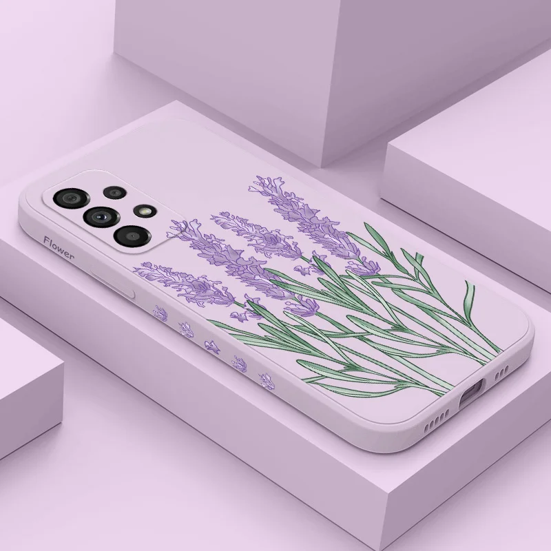 

Elegant Lavender Phone Case For Samsung Galaxy A73 A53 A33 A23 A13 A03 A72 A52 A52S A32 A22 A12 A71 A51 A31 A21S 4G 5G Cover